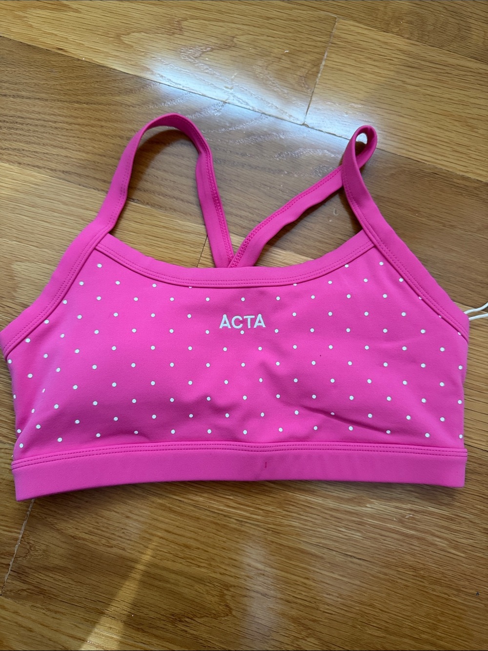 ACTA Hot Pink Polka Dot Sports Bra
